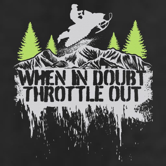 Snowmobile Sled When In Doubt Throttle Out Winter Sports  Large Microfiber Waffle Golf Towel
