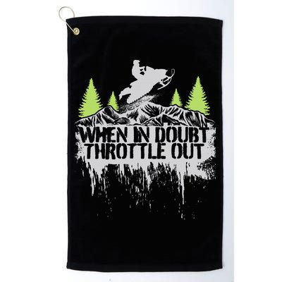Snowmobile Sled When In Doubt Throttle Out Winter Sports  Golf Towel