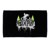 Snowmobile Sled When In Doubt Throttle Out Winter Sports  Microfiber Hand Towel