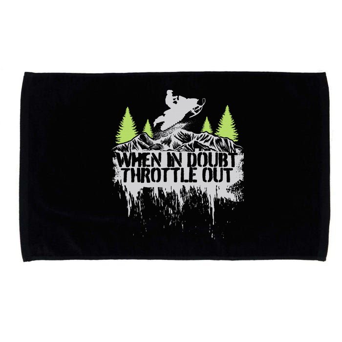 Snowmobile Sled When In Doubt Throttle Out Winter Sports  Microfiber Hand Towel