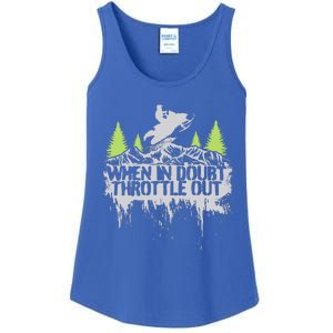 Snowmobile Sled When In Doubt Throttle Out Winter Sports  Ladies Essential Tank