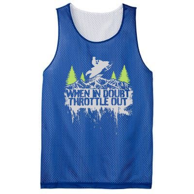 Snowmobile Sled When In Doubt Throttle Out Winter Sports  Mesh Reversible Basketball Jersey Tank