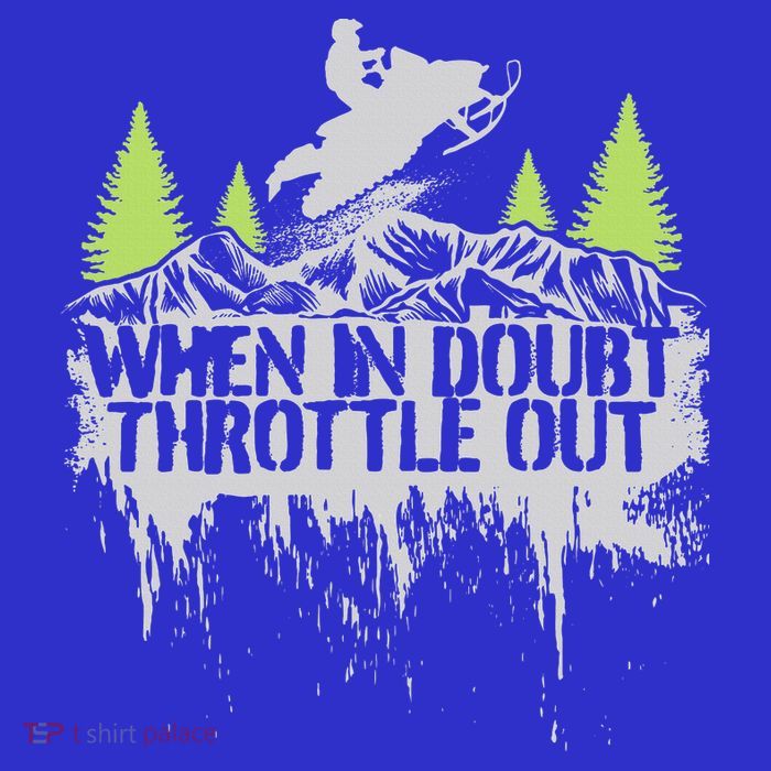 Snowmobile Sled When In Doubt Throttle Out Winter Sports  Kids T-Shirt
