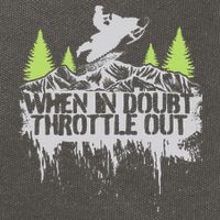 Snowmobile Sled When In Doubt Throttle Out Winter Sports  Cotton Canvas Backpack
