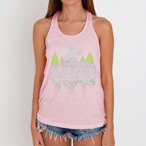 Snowmobile Sled When In Doubt Throttle Out Winter Sports  Women's Knotted Racerback Tank