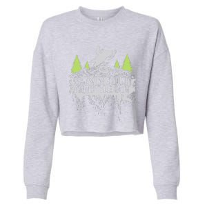 Snowmobile Sled When In Doubt Throttle Out Winter Sports  Cropped Pullover Crew