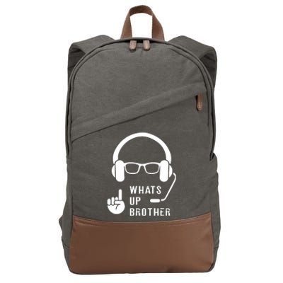 Sketch Streamer Whats Up Brother Cotton Canvas Backpack