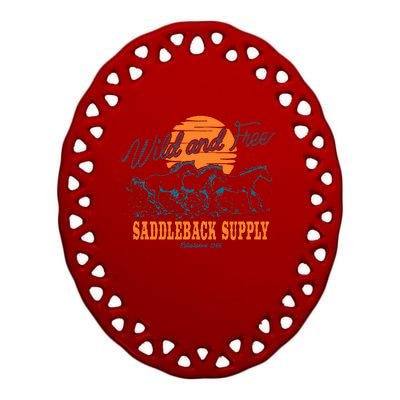 Saddleback Supply Wild And Free Ceramic Oval Ornament