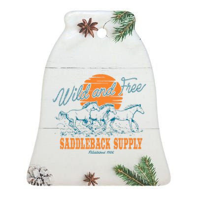 Saddleback Supply Wild And Free Ceramic Bell Ornament