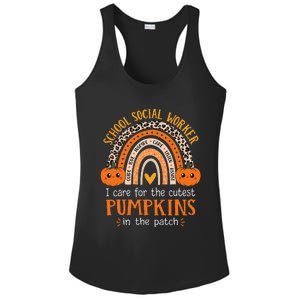 School Social Worker Halloween Rainbow Leopard School Worker Ladies PosiCharge Competitor Racerback Tank