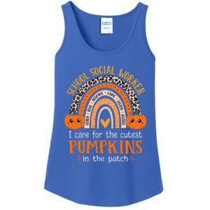 School Social Worker Halloween Rainbow Leopard School Worker Ladies Essential Tank