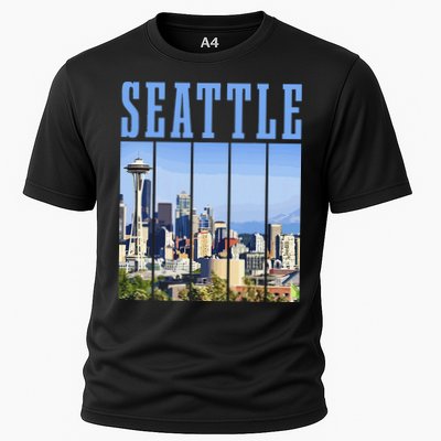 Seattle Skyline Washington Vintage Pride Cooling Performance Crew T-Shirt