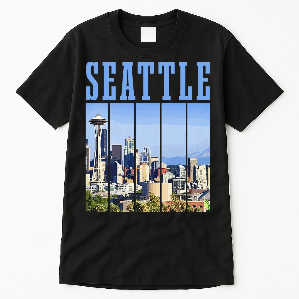 Seattle Skyline Washington Vintage Pride Tall T-Shirt