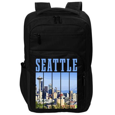 Seattle Skyline Washington Vintage Pride Impact Tech Backpack