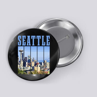Seattle Skyline Washington Vintage Pride Button