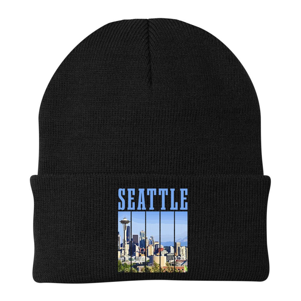 Seattle Skyline Washington Vintage Pride Beanie