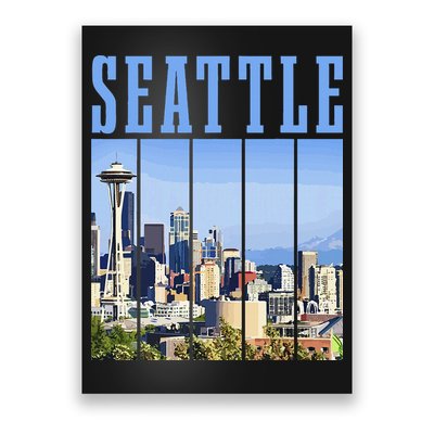 Seattle Skyline Washington Vintage Pride Poster