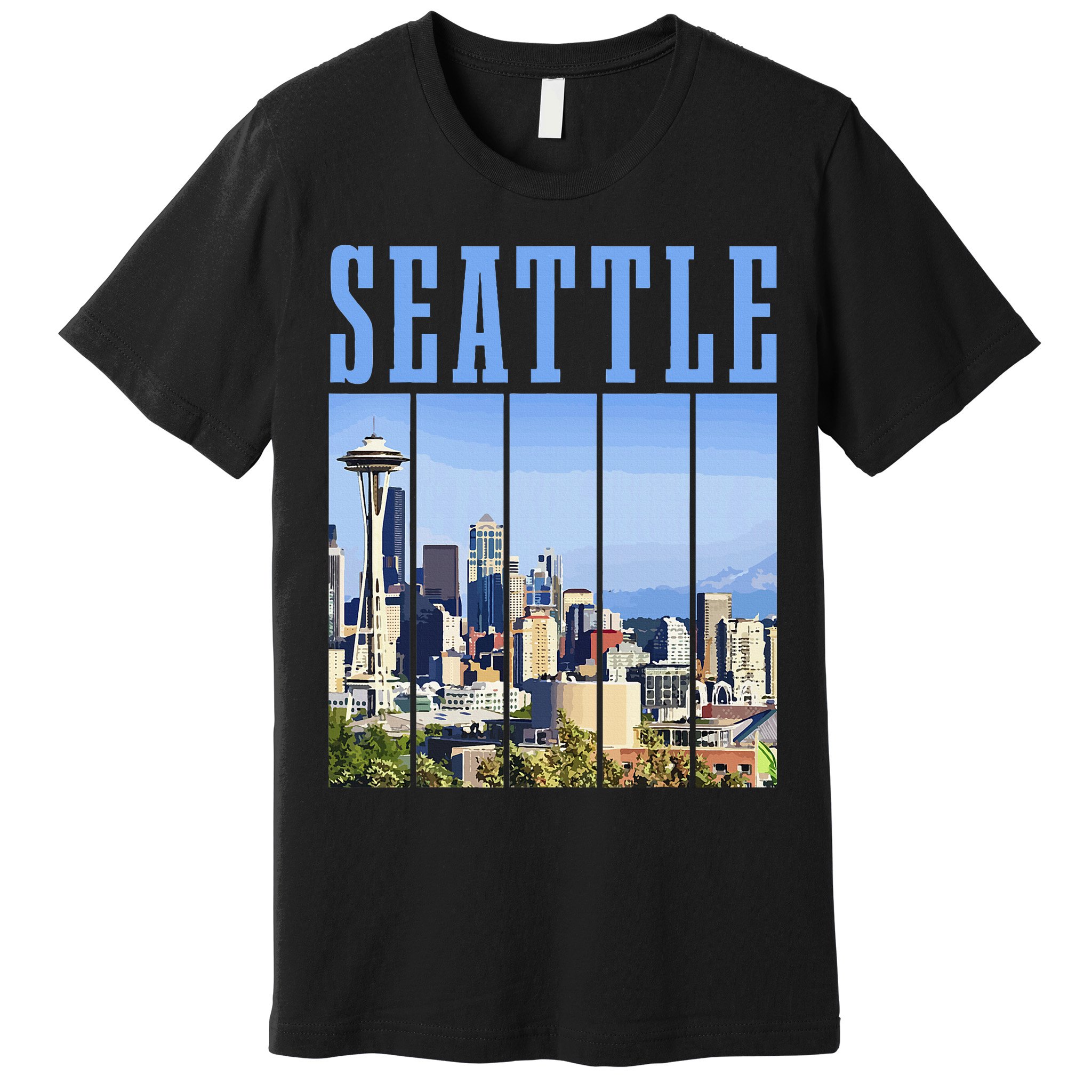 Seattle Skyline Washington Vintage Pride Premium T-Shirt