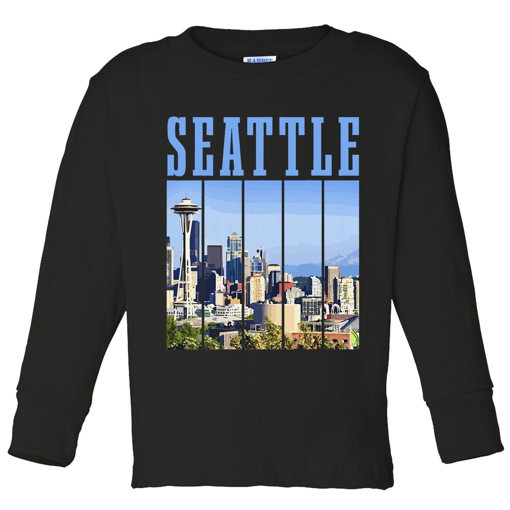 Seattle Skyline Washington Vintage Pride Toddler Long Sleeve Shirt