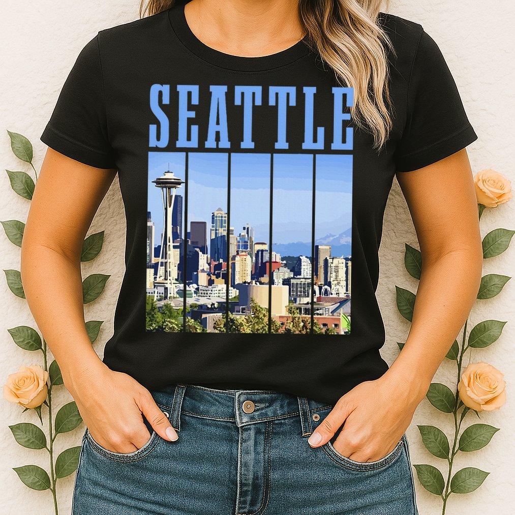 Seattle Skyline Washington Vintage Pride Womens T-Shirt