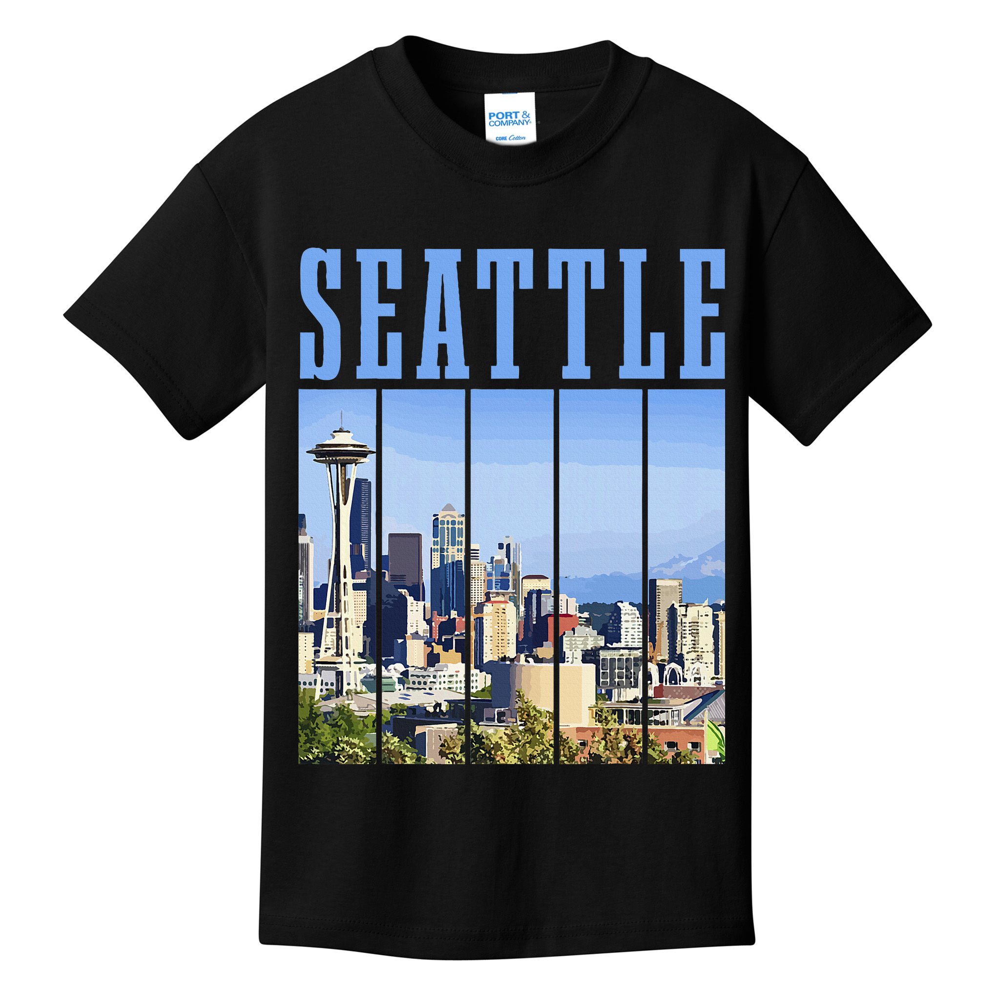 Seattle Skyline Washington Vintage Pride Kids T-Shirt