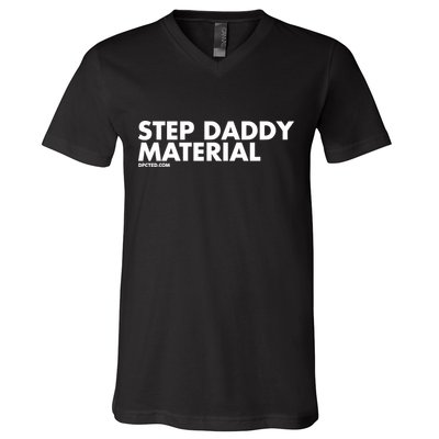 Shannon Sharpe Wearing Step Daddy Material V-Neck T-Shirt
