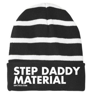 Shannon Sharpe Wearing Step Daddy Material Striped Beanie with Solid Band