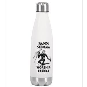 Smoke Skooma Worship Daedra Gamer Heartbeat Stainless Steel Insulated Water Bottle