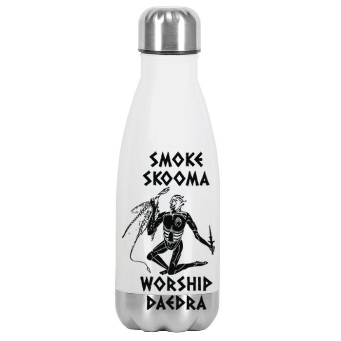 Smoke Skooma Worship Daedra Gamer Heartbeat Stainless Steel Insulated Water Bottle