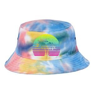 Summertime Synthwave Sunset With Palms Tie Dye Newport Bucket Hat