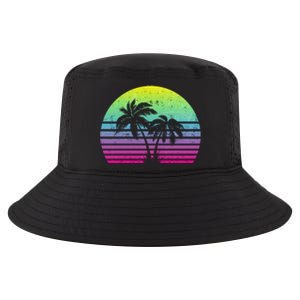 Summertime Synthwave Sunset With Palms Cool Comfort Performance Bucket Hat