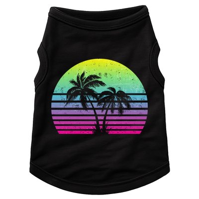 Summertime Synthwave Sunset With Palms Doggie Tank
