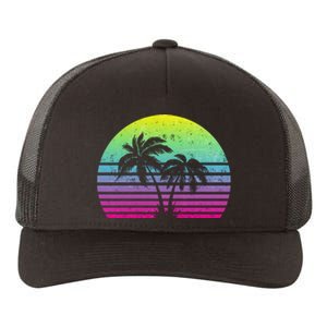 Summertime Synthwave Sunset With Palms Yupoong Adult 5-Panel Trucker Hat