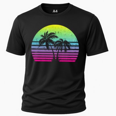 Summertime Synthwave Sunset With Palms Performance Shirt