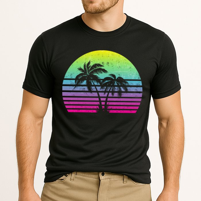 Summertime Synthwave Sunset With Palms Performance Shirt