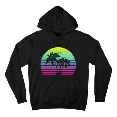 Summertime Synthwave Sunset With Palms Hoodie