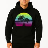 Summertime Synthwave Sunset With Palms Hoodie