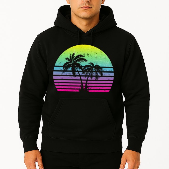 Summertime Synthwave Sunset With Palms Hoodie