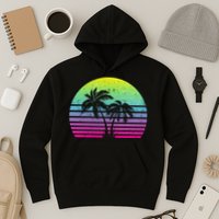 Summertime Synthwave Sunset With Palms Hoodie