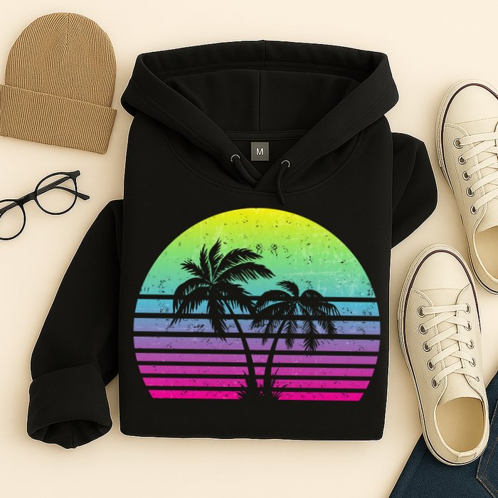 Summertime Synthwave Sunset With Palms Hoodie