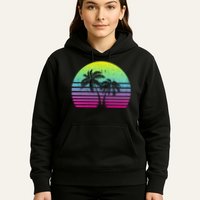 Summertime Synthwave Sunset With Palms Hoodie
