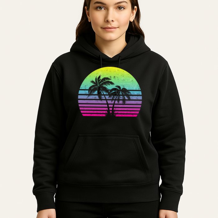 Summertime Synthwave Sunset With Palms Hoodie