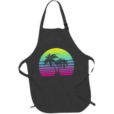 Summertime Synthwave Sunset With Palms Apron