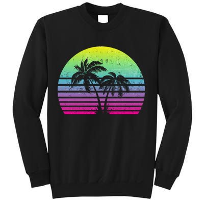 Summertime Synthwave Sunset With Palms Sweatshirt