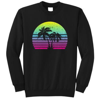 Summertime Synthwave Sunset With Palms Sweatshirt