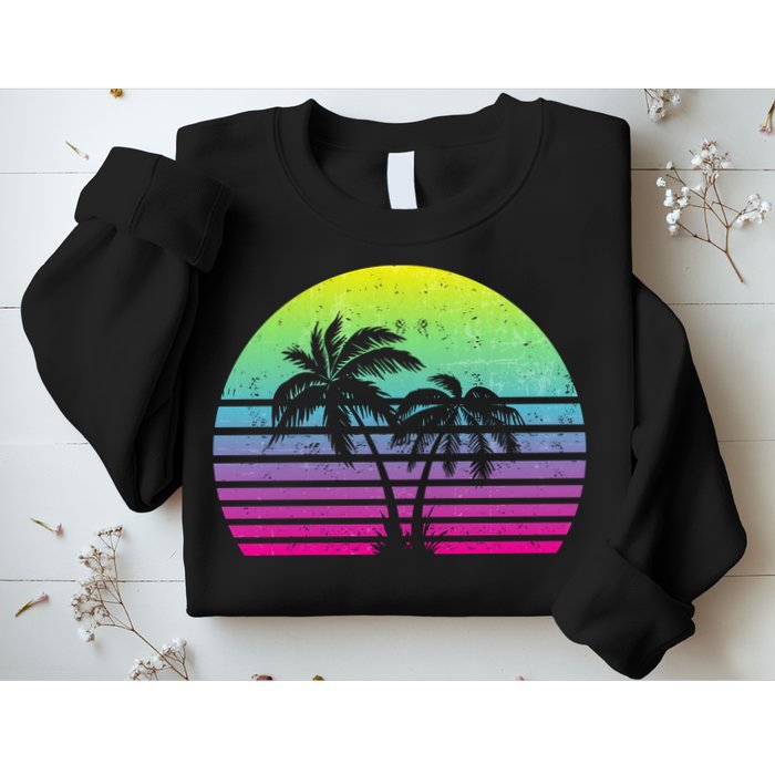 Summertime Synthwave Sunset With Palms Sweatshirt