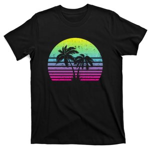 Summertime Synthwave Sunset With Palms T-Shirt