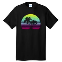 Summertime Synthwave Sunset With Palms Tall T-Shirt