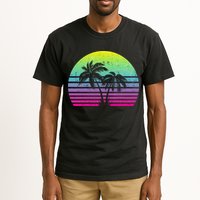 Summertime Synthwave Sunset With Palms Tall T-Shirt