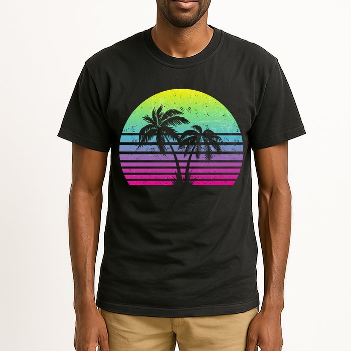 Summertime Synthwave Sunset With Palms Tall T-Shirt